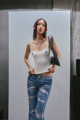 RAW Stars Printed Camisole top - WHITE