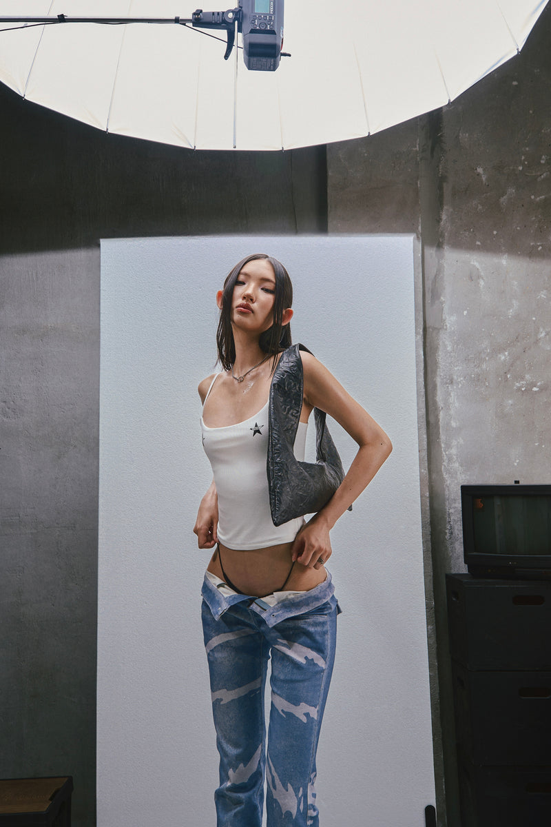 RAW Stars Printed Camisole top - WHITE