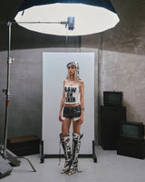 RAW Text Printed Camisole top - white