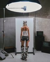 RAW Text Printed Camisole top - white