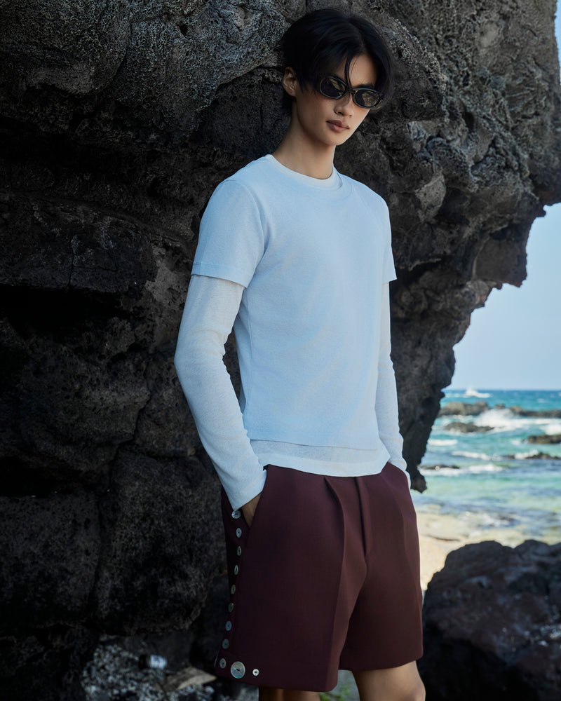 Longsleeve Double Pearl Button