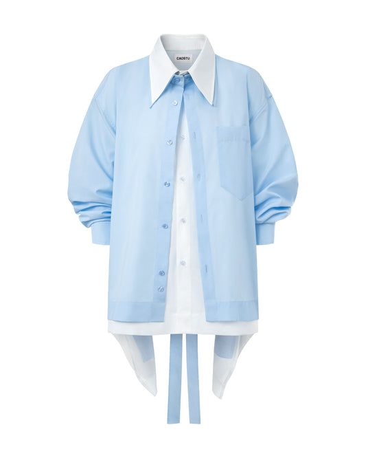 Blue Flirty Double-Layer Shirt