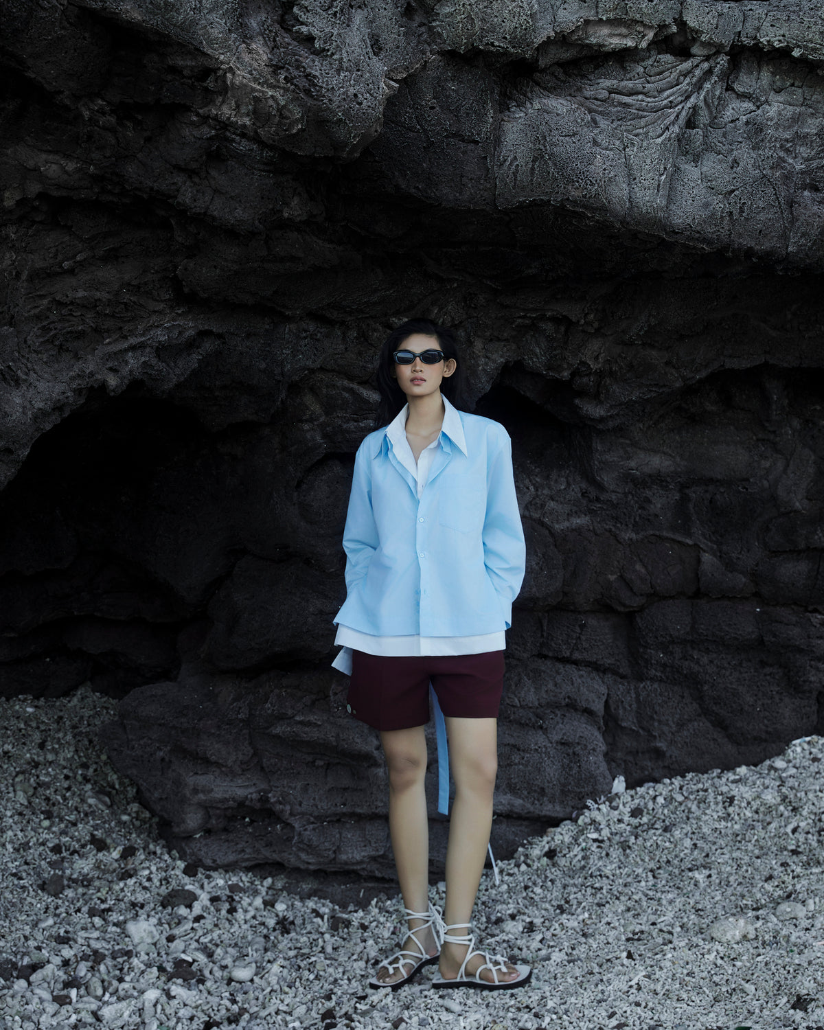 Blue Flirty Double-Layer Shirt