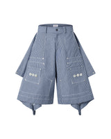 Sail Stripe Cropped Denim Short
