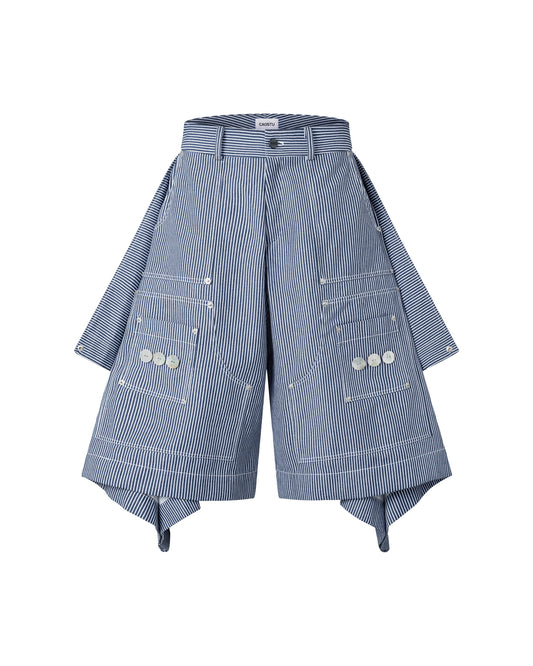 Sail Stripe Cropped Denim Short