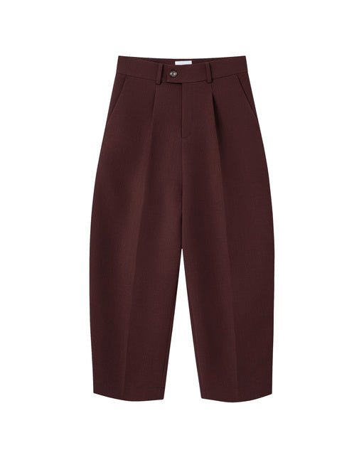Brown Curved Leg Pants