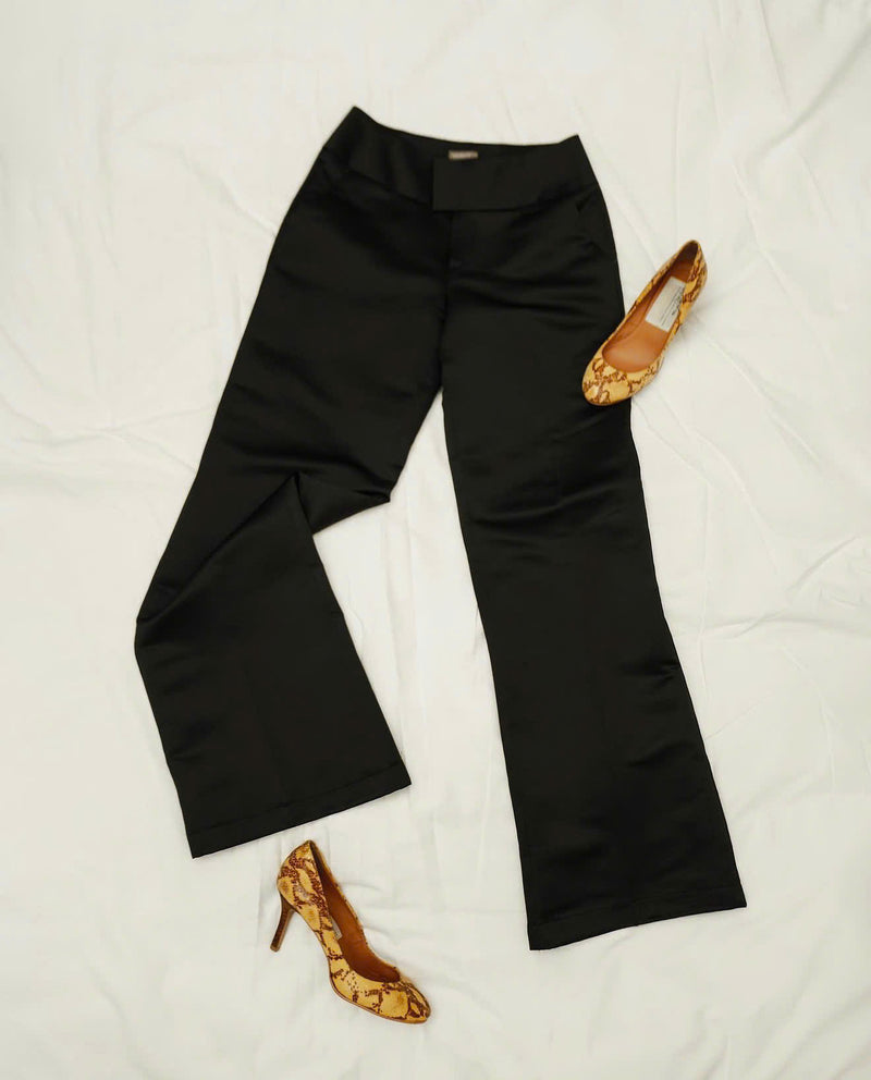 BLACK SILK MOSS HOUR PANT