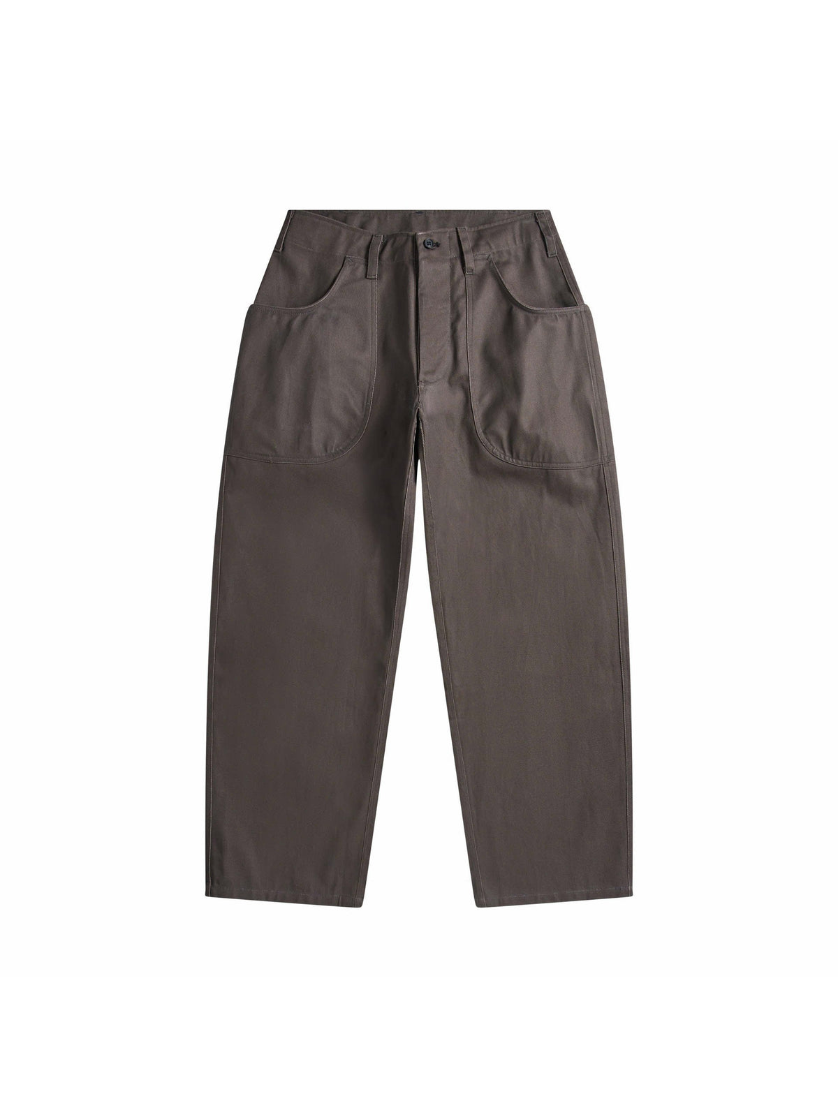Cotton Twill Wide-Leg Pants