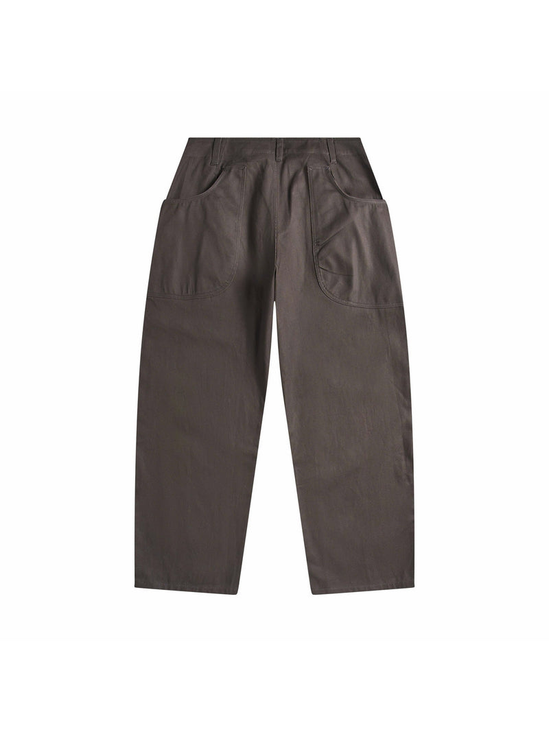Cotton Twill Wide-Leg Pants