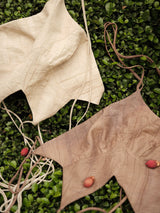  BROWN DÂN CA LINEN HALTER TOP