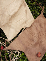 BEIGE DÂN CA LINEN HALTER TOP