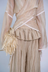 BEIGE CHÂN TRẦN LINEN PEPLUM HAREM