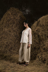 BEIGE CHÂN TRẦN LINEN PEPLUM HAREM