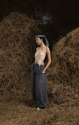 CHÂN TRẦN MUSLIN GINGHAM PEPLUM HAREM