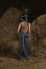 CHÂN TRẦN MUSLIN GINGHAM PEPLUM HAREM