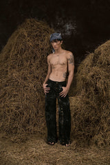 BLACK STRAY JEANS