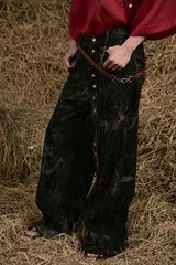 BLACK STRAY JEANS