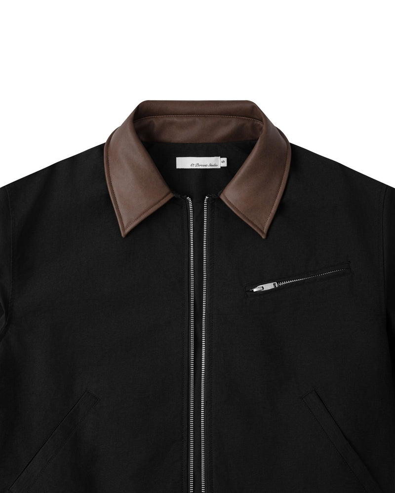 LEATHER COLLAR JACKET