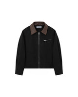 LEATHER COLLAR JACKET