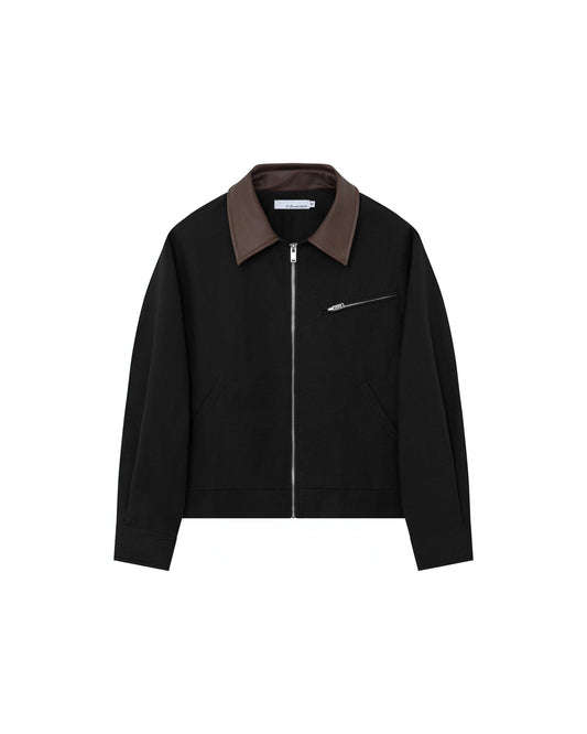 LEATHER COLLAR JACKET