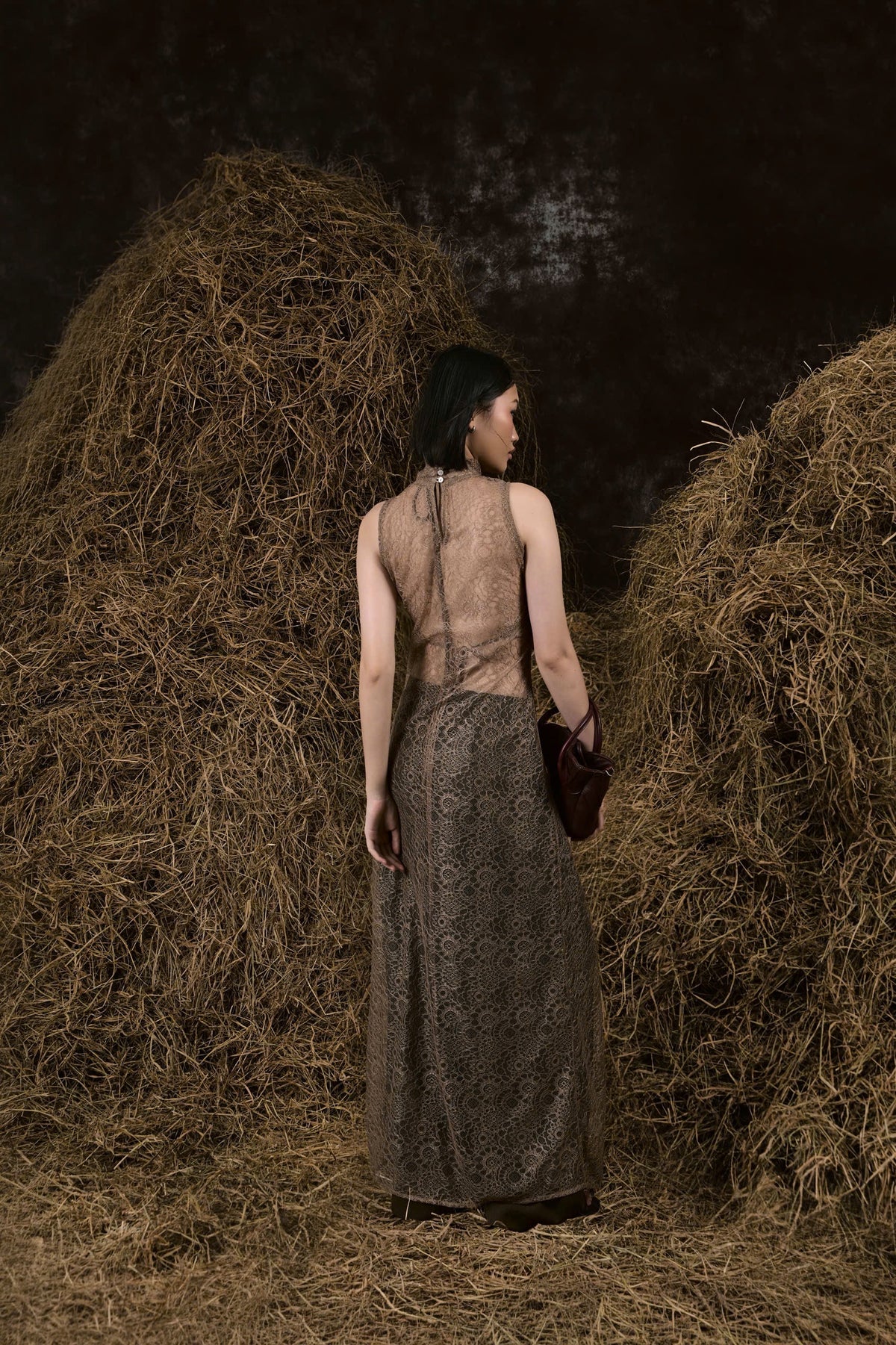 MOSS BROWN SỢI NẮNG LACE DRESS