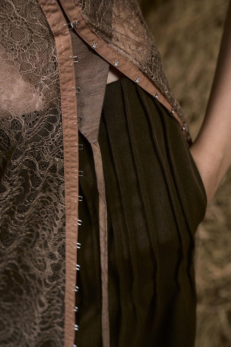 MOSS BROWN SỢI NẮNG LACE DRESS