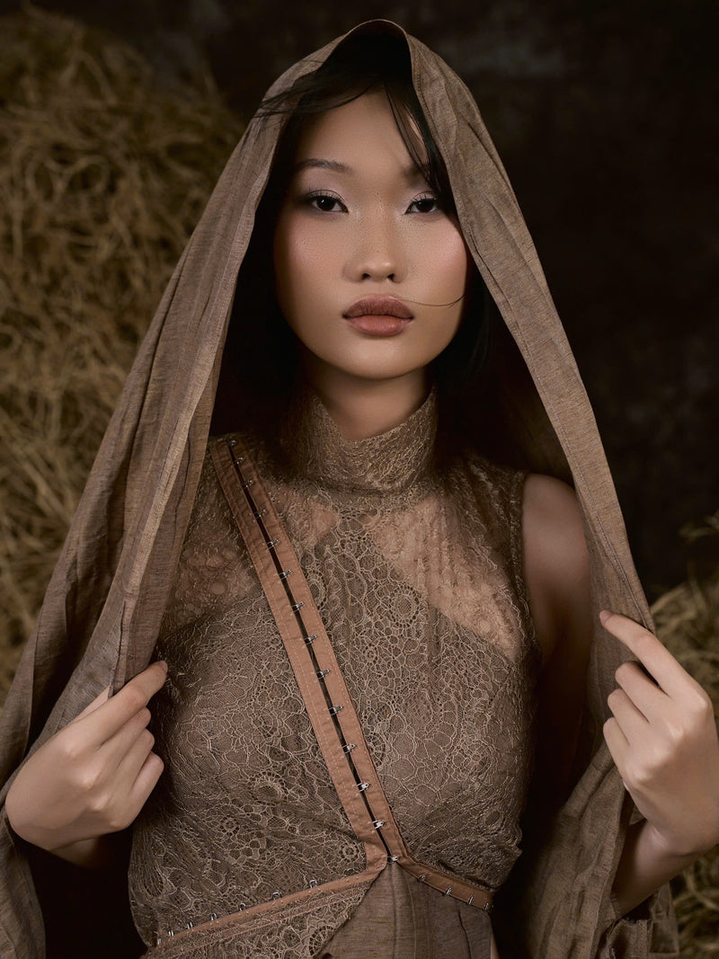 MOSS BROWN SỢI NẮNG LACE DRESS