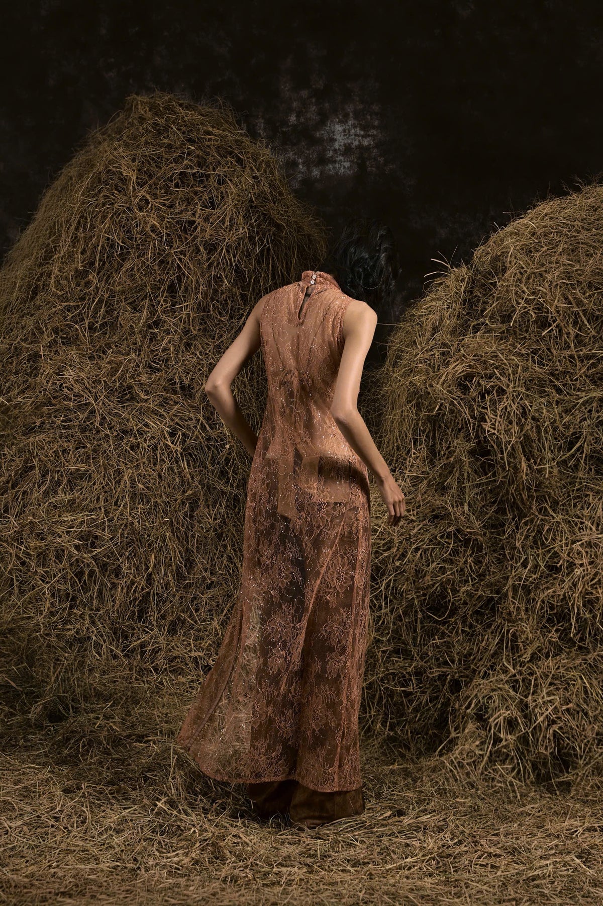 BURNT ORANGE SỢI NẮNG LACE DRESS