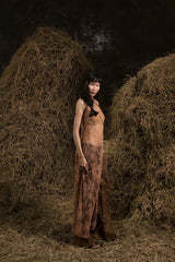 BURNT ORANGE SỢI NẮNG LACE DRESS
