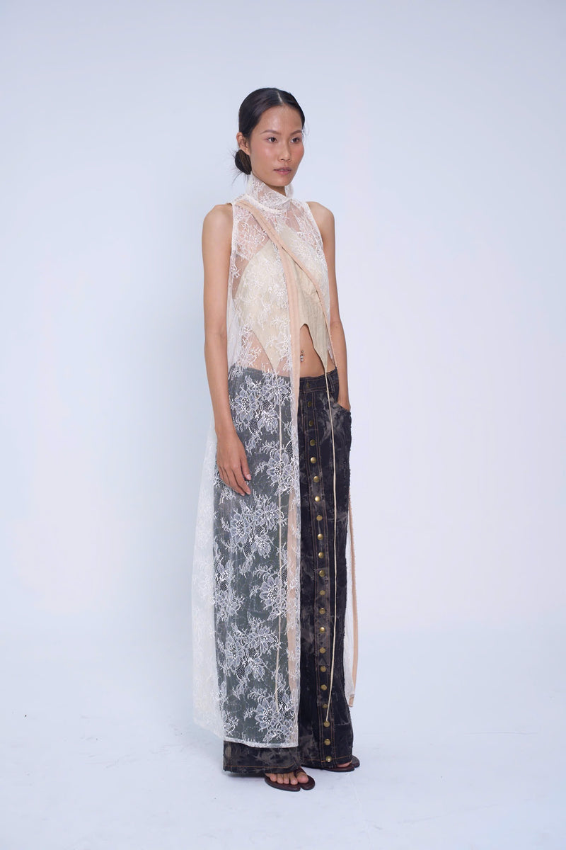 OFF WHITE SỢI NẮNG LACE DRESS