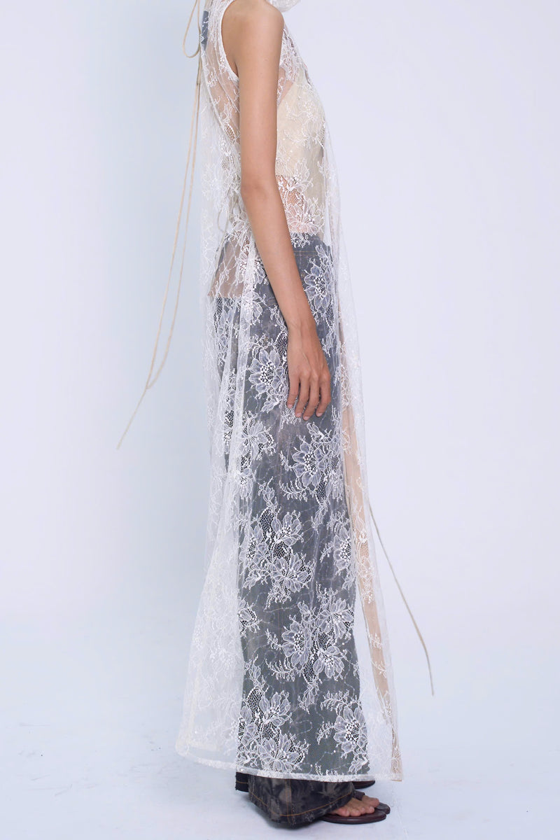 OFF WHITE SỢI NẮNG LACE DRESS
