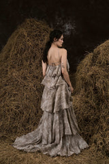 HYACINTH SILK RUFFLED GOWN