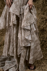 HYACINTH SILK RUFFLED GOWN
