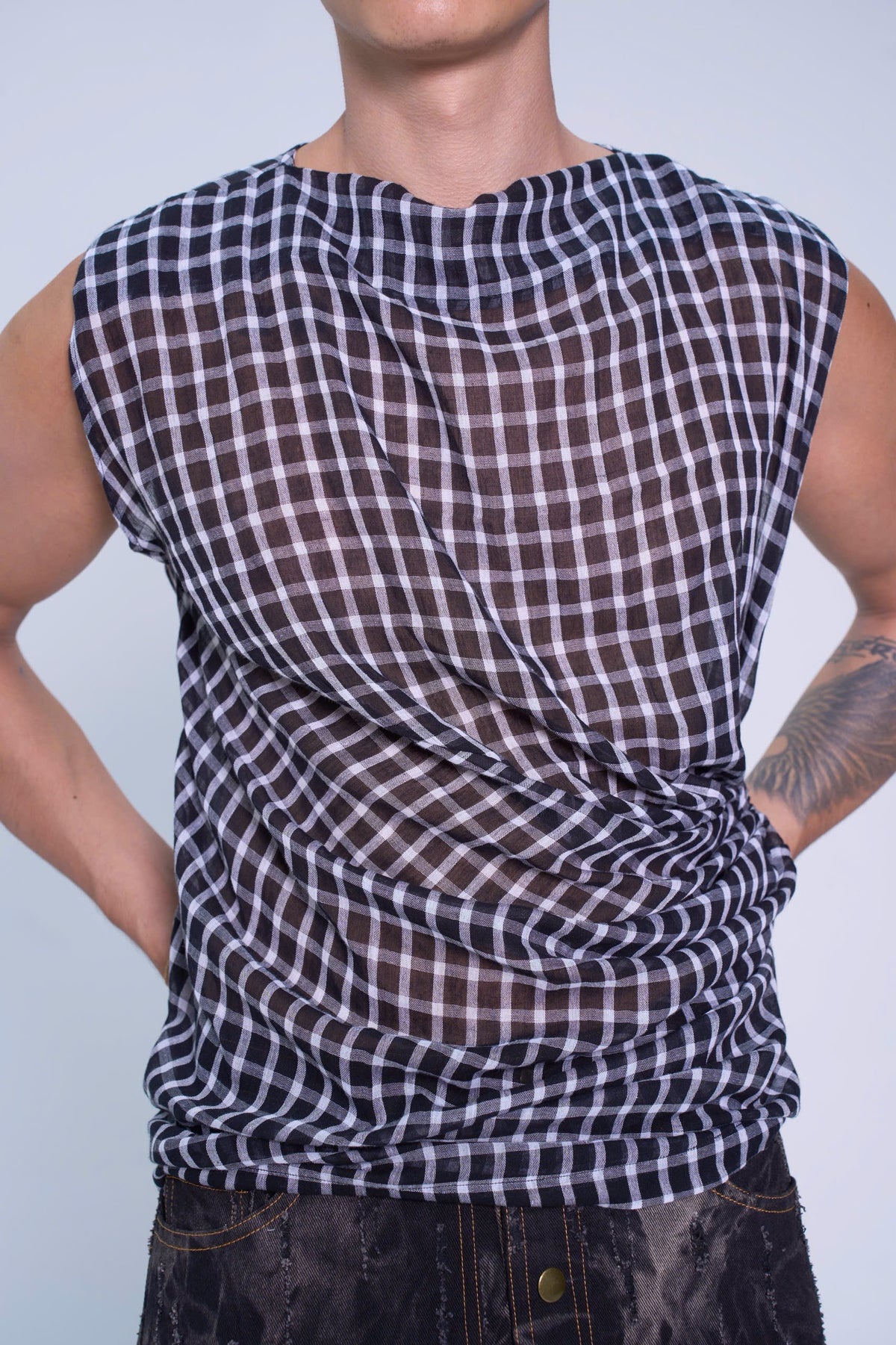 THÂN THƯƠNG MUSLIN GINGHAM TOP