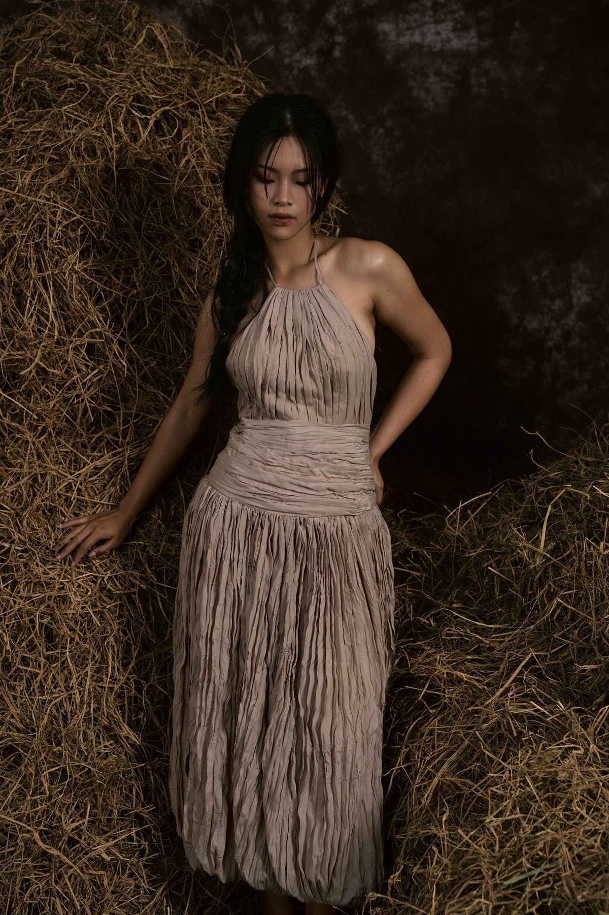 GREY BỘI THU WRINKLES BUBBLE DRESS