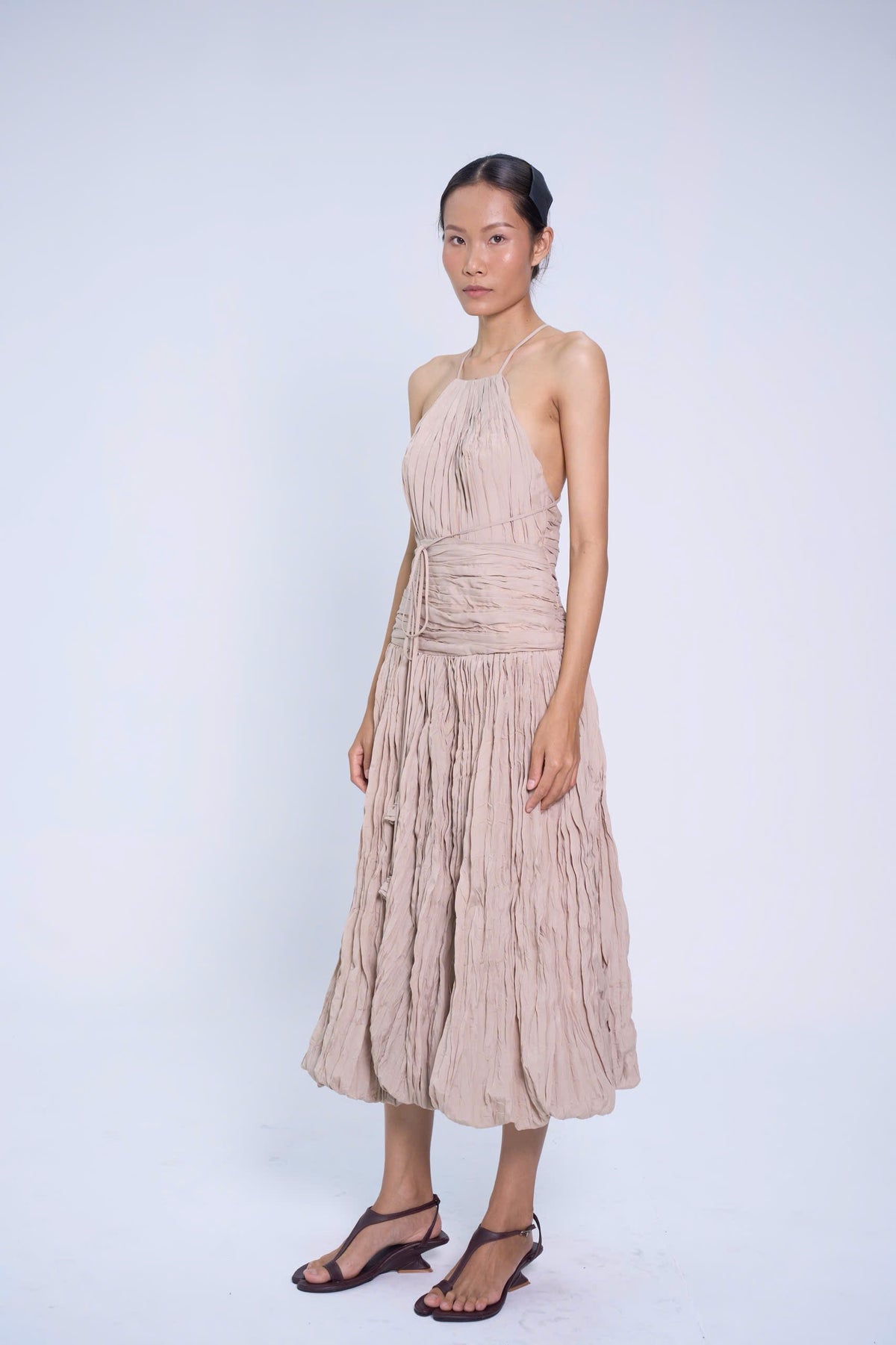 GREY BỘI THU WRINKLES BUBBLE DRESS