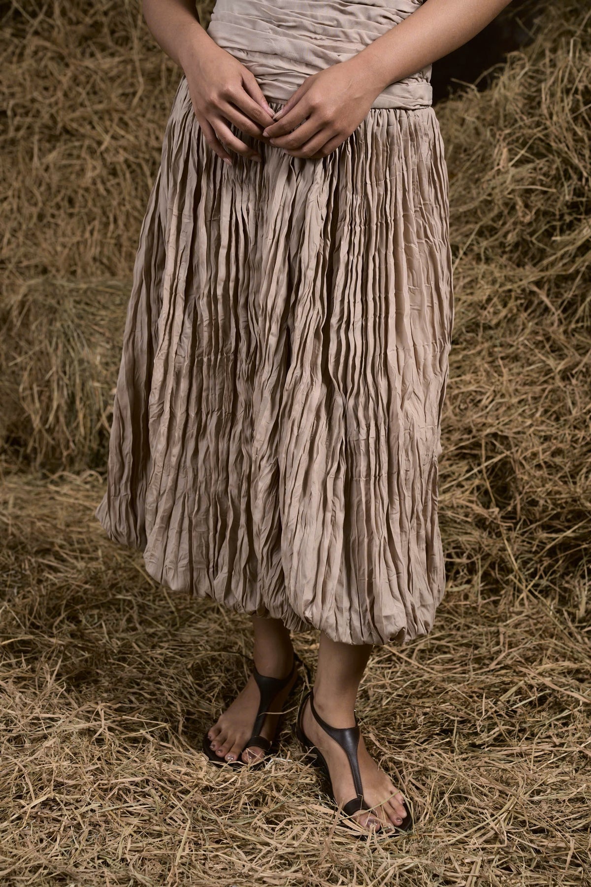 GREY BỘI THU WRINKLES BUBBLE DRESS