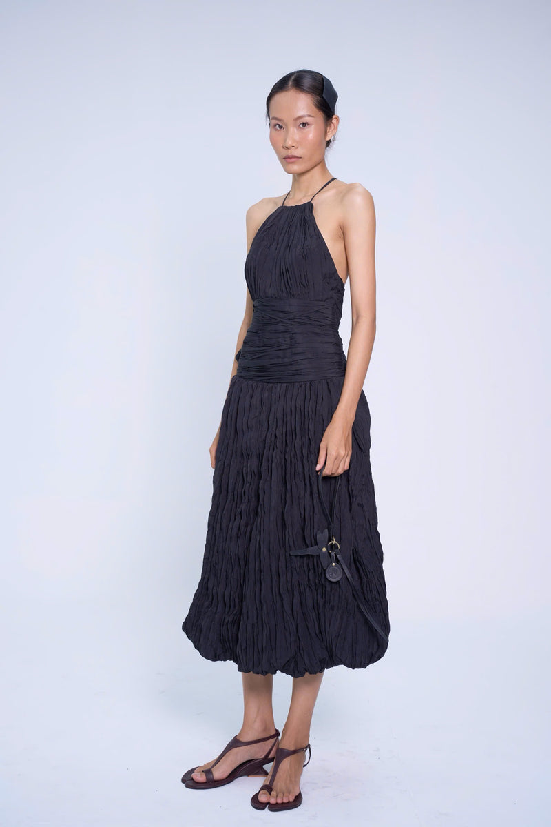 BLACK BỘI THU WRINKLES BUBBLE DRESS