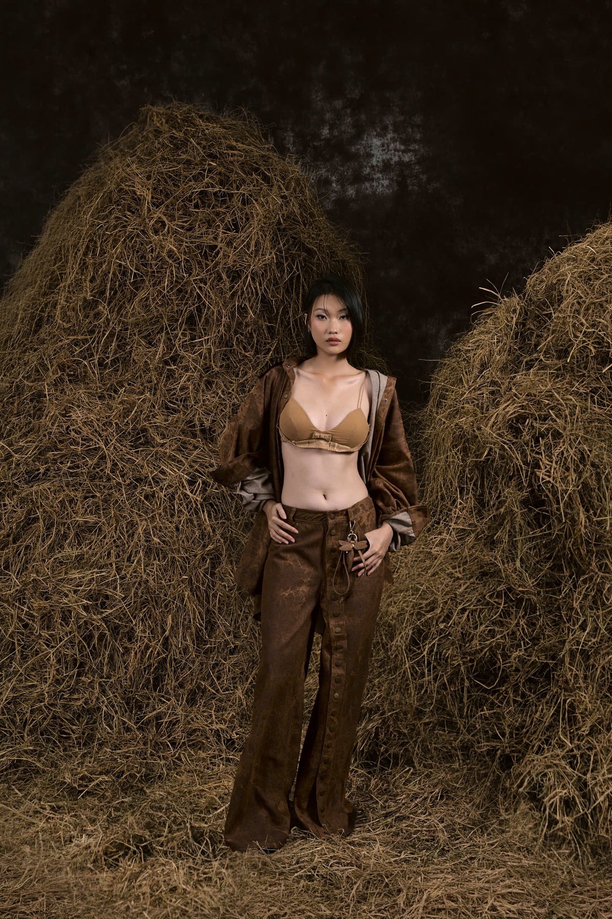 BROWN MÙA GẶT DENIM SHIRT