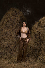 BROWN MÙA GẶT DENIM SHIRT
