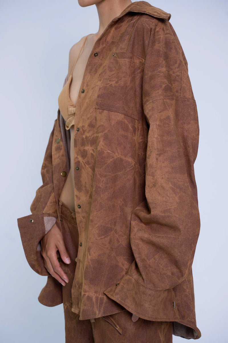 BROWN MÙA GẶT DENIM SHIRT