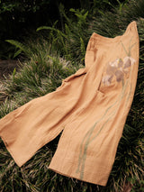 BROWN HIỀN HOÀ MUSLIN HAND-PAINTED PANTS