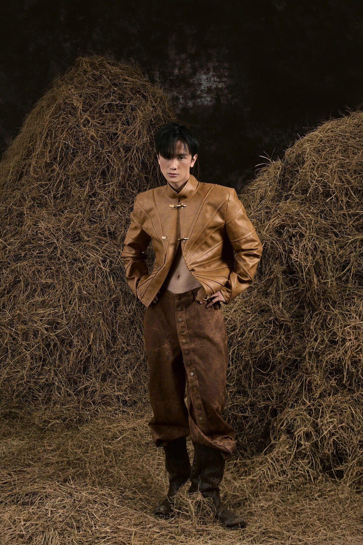 BROWN THẤT SƠN LEATHER JACKET