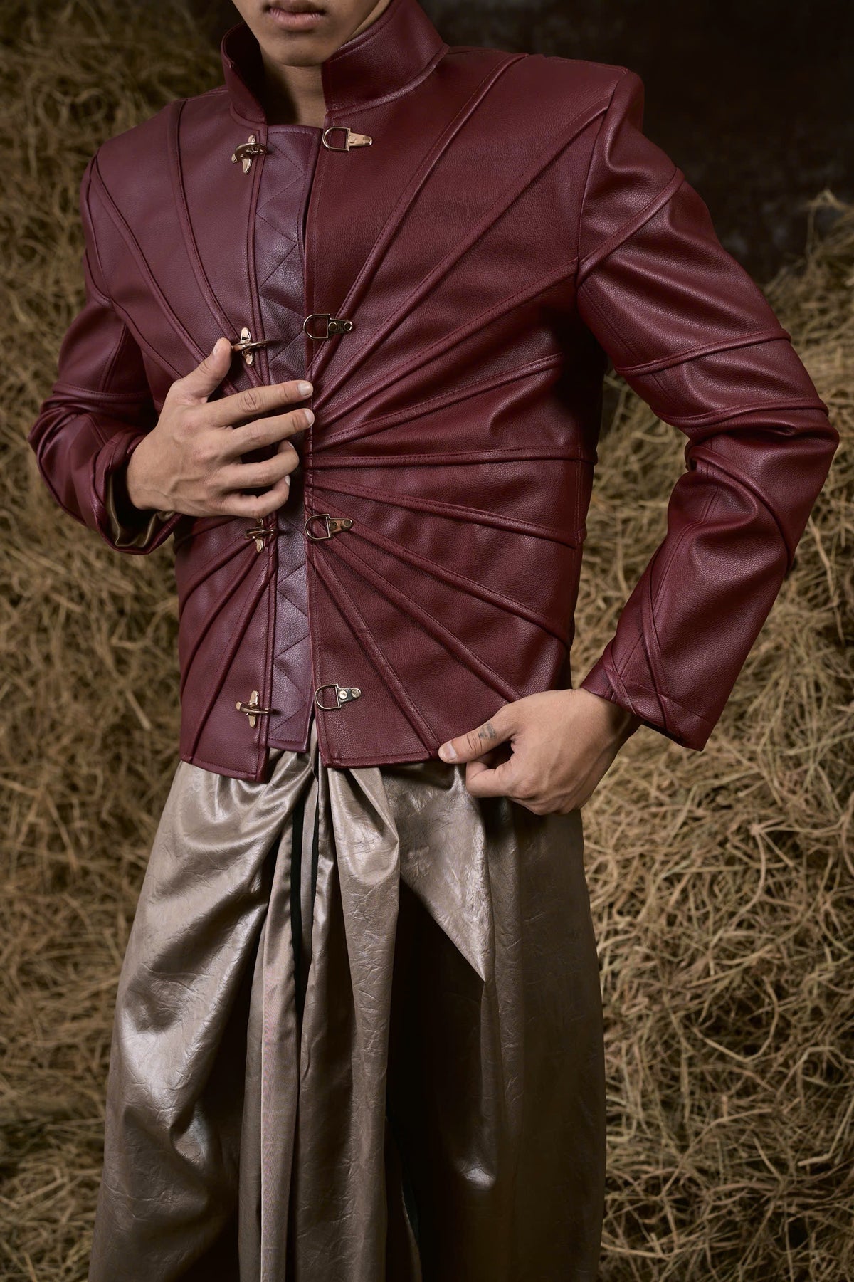 BURGUNDY THẤT SƠN LEATHER JACKET 