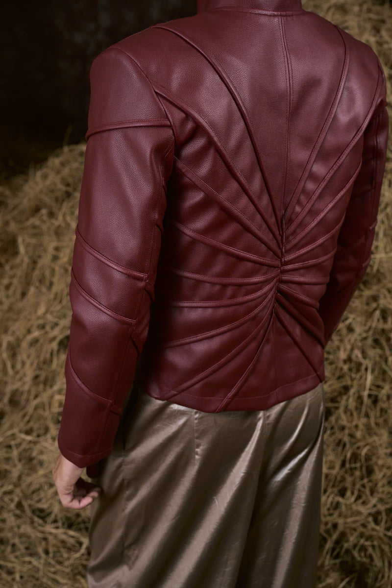 BURGUNDY THẤT SƠN LEATHER JACKET 