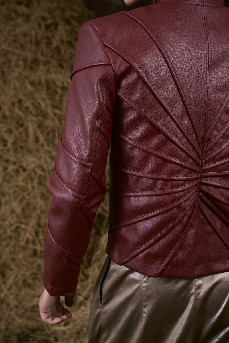 BURGUNDY THẤT SƠN LEATHER JACKET 