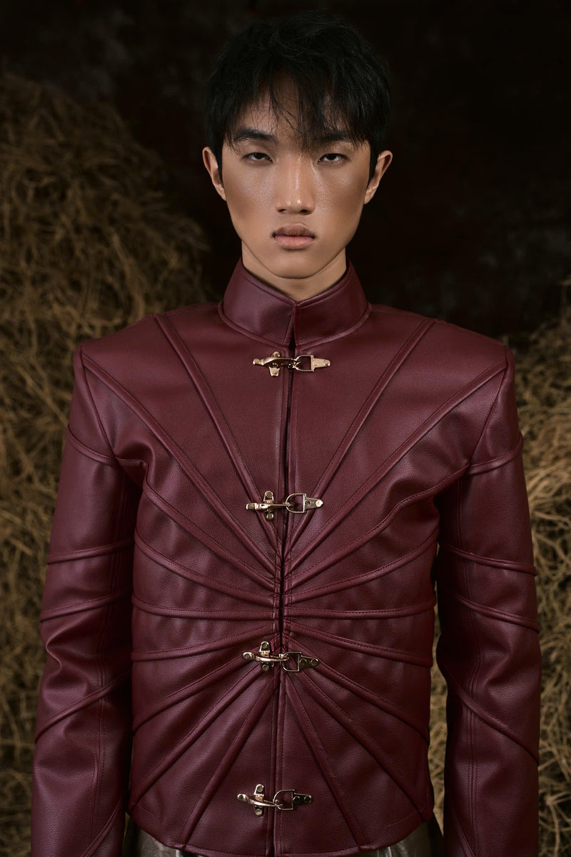 BURGUNDY THẤT SƠN LEATHER JACKET 