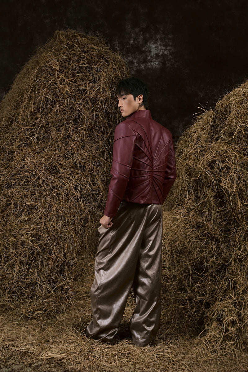 BURGUNDY THẤT SƠN LEATHER JACKET 