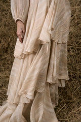 CƠM MỚI SILK V-NECK RUFFLED GOWN