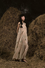 TRẢNG CỎ ORGANZA HAND-PAINTED RUFFLED DRESS